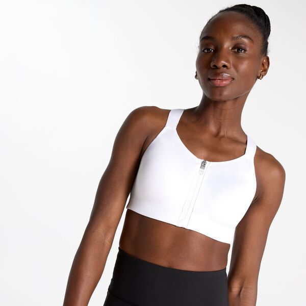 キャリー レディース アンダーウェア ブラジャー CALIA Womens Go All Out Zip Front Bra Pure White ホワイト