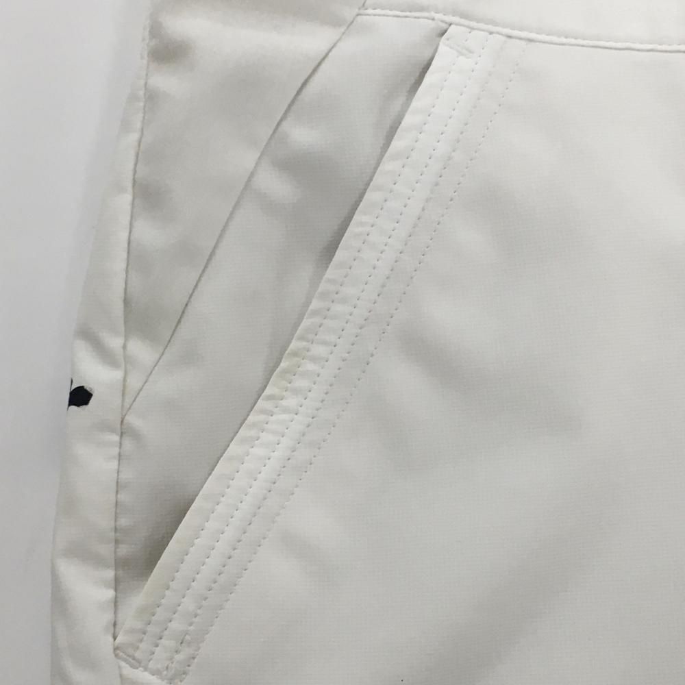 アンパスィ パンツ 白×ネイビー ビッグロゴ 裏地付 ストレッチ