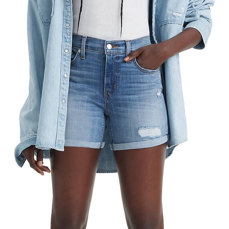リーバイス レディース ボトムス ハーフパンツ・ショーツ ショートパンツ Womens Levis MidLength Jean Shorts What Are We