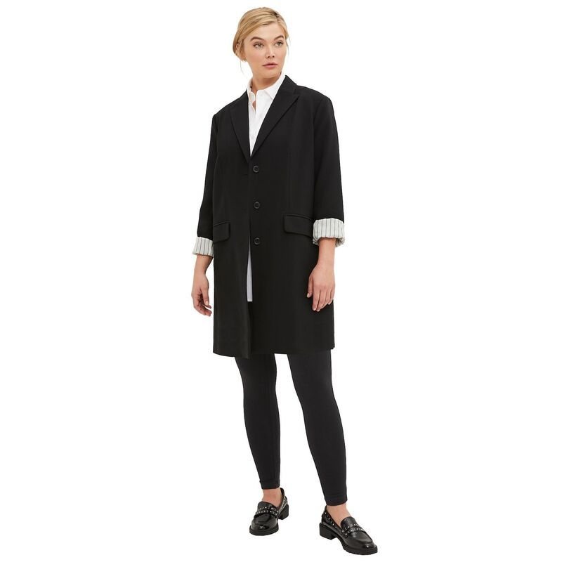 Ellos レディース アウター ジャケット・ブルゾン プラスサイズ ブレザー ellos Plusize Long Boyfriend Blazer Black ブラック