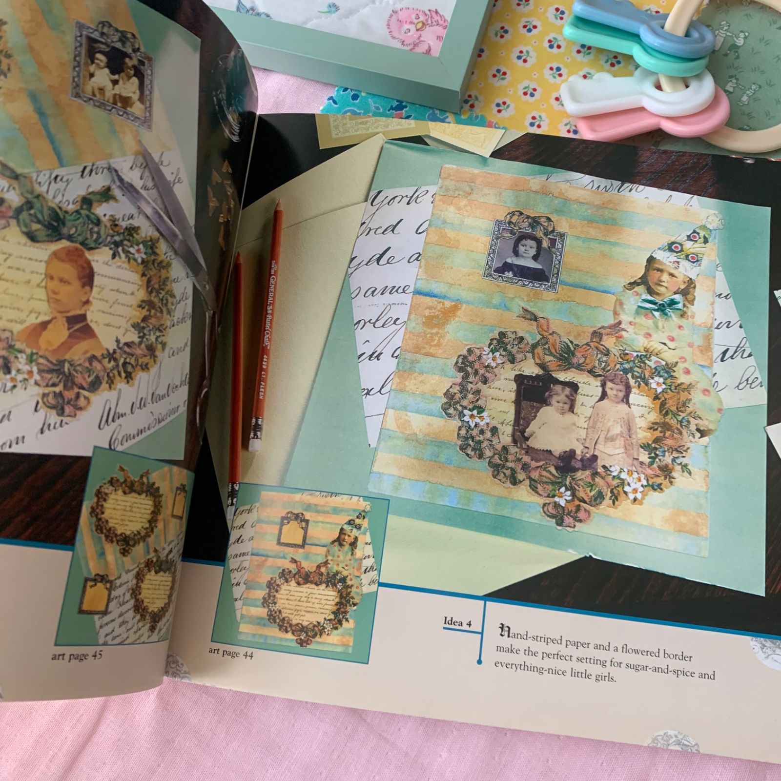 ジャンクジャーナル素材に♡大量ビンテージ可愛い紙モノ洋書スクラップブック 海外 ヴィンテージ風 洋書 スクラップブック ジャンクジャーナル