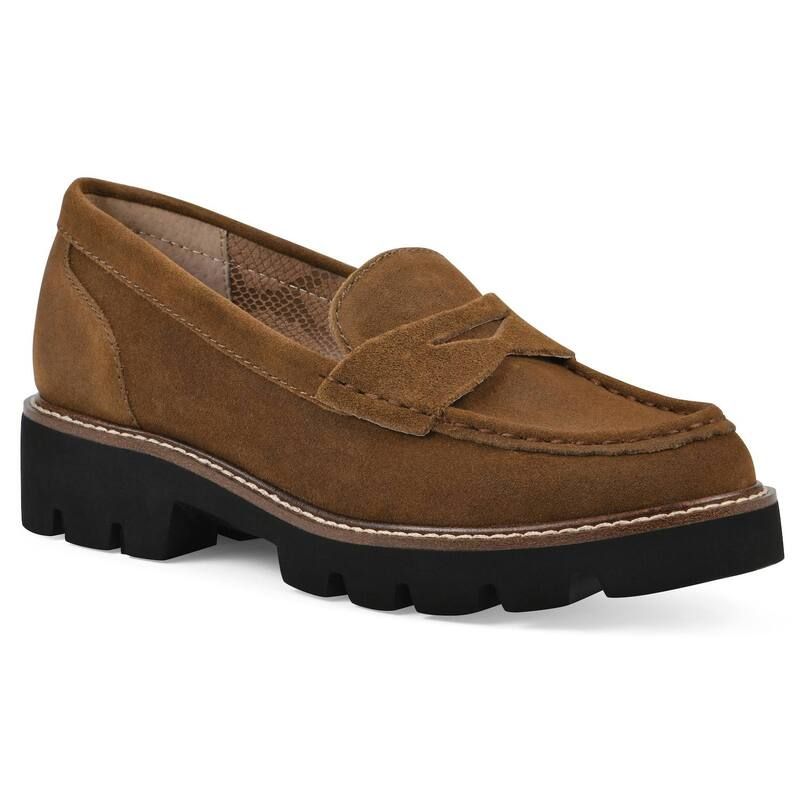 ホワイトマウンテン レディース シューズ スリッポン・ローファー White Mountain Gunner Womens Lug Sole Loafers Mid Brown Suede ブラウン