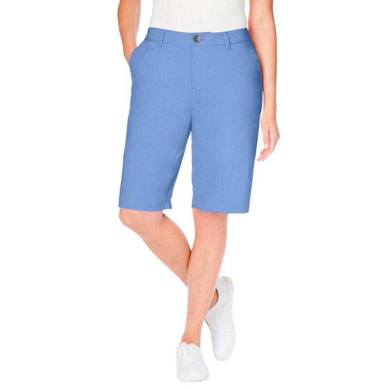 ウーマン ウィズイン レディース ボトムス ハーフパンツ・ショーツ プラスサイズ Woman Within Womens Plusize Adjustable Waist Chino Short French Blue ブルー