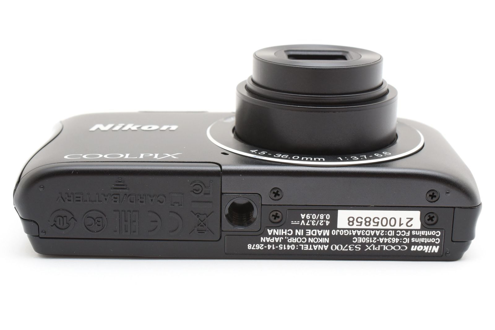 Nikon ニコン COOLPIX S3700 ブラック 元箱 /3185 動作OK 返金保証