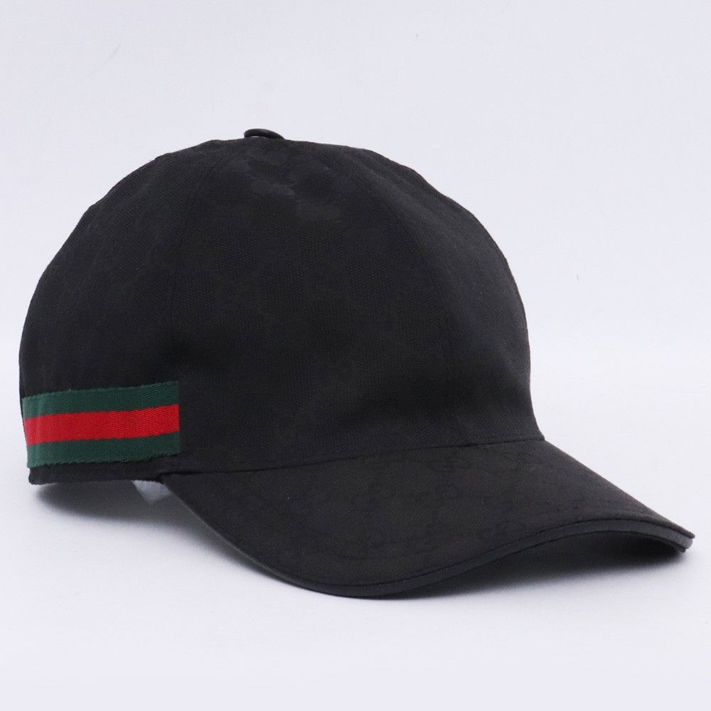 GUCCI GGキャンバスベースボールキャップ XLサイズ ブラック 200035 KQWBG