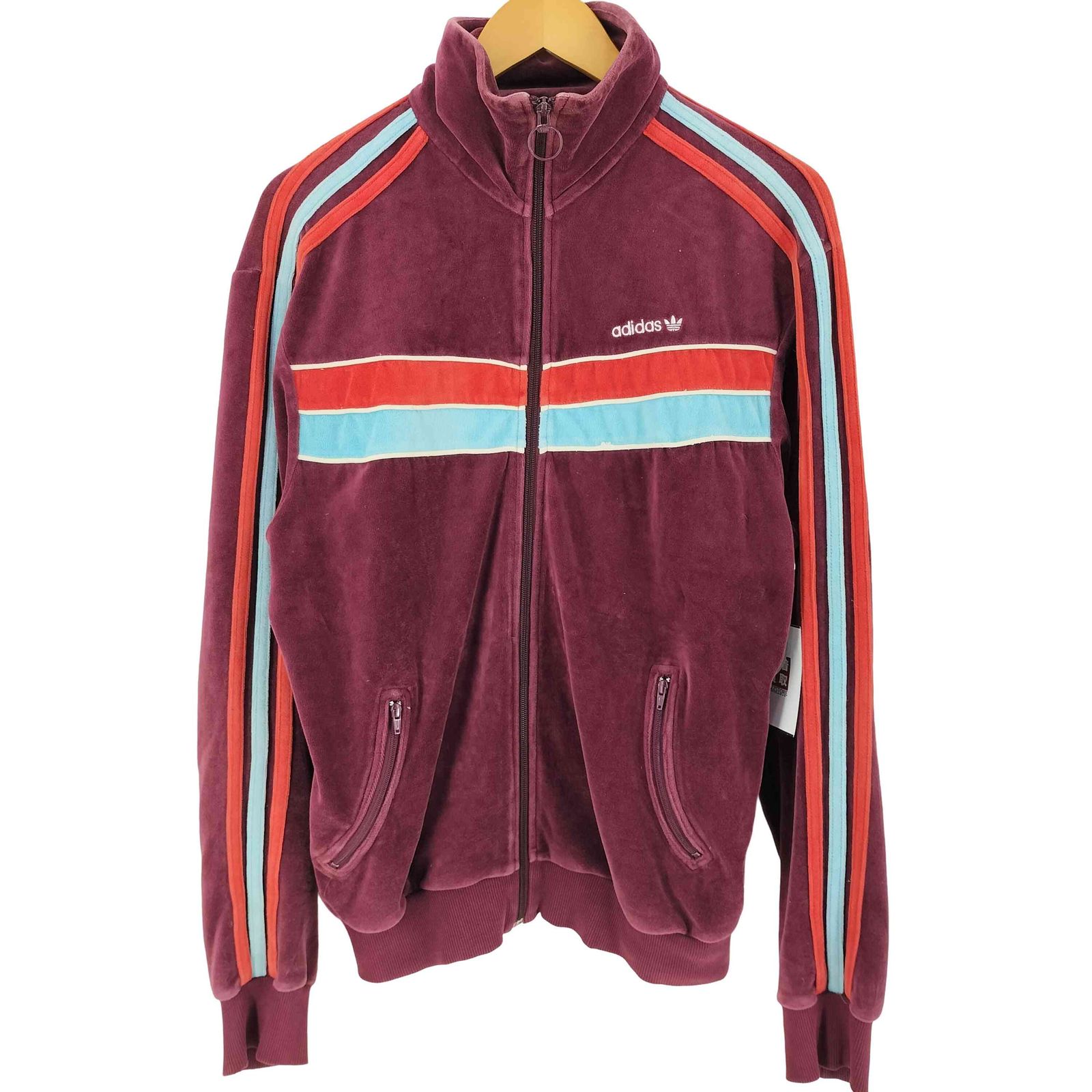 アディダス adidas 復刻 万国旗タグ ベロアトラックジャケット メンズ M