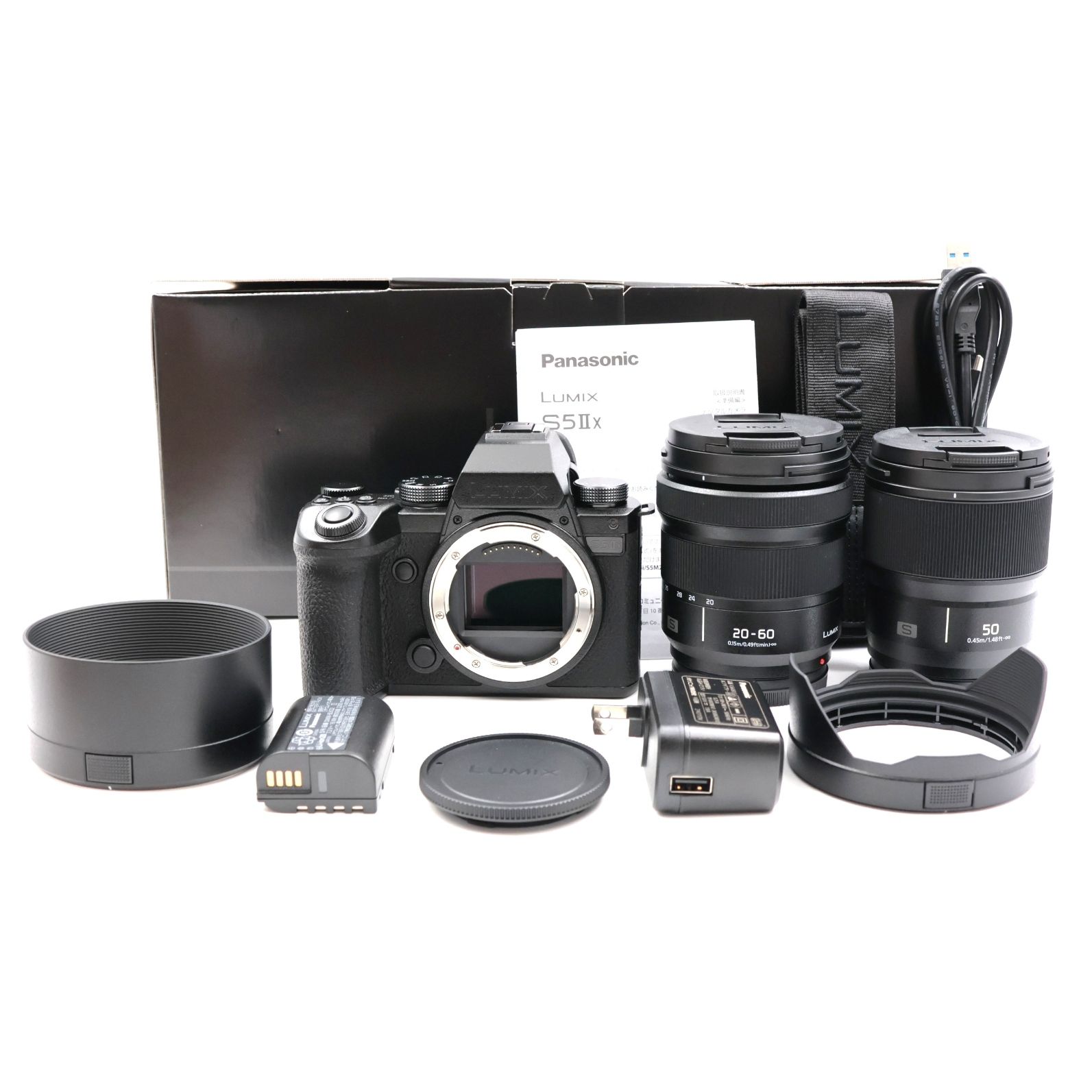 ■新品同様■ Panasonic LUMIX S5IIX ダブルレンズキット DC-S5M2XW ミラーレス一眼カメラ
