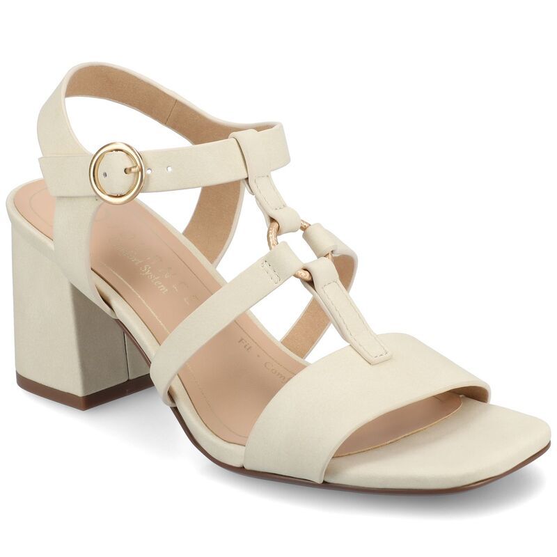 ジャーニー レディース シューズ サンダル アンクル ヒール Journee Merisol Womens Ankle Strap Block Heel Sandals Bone