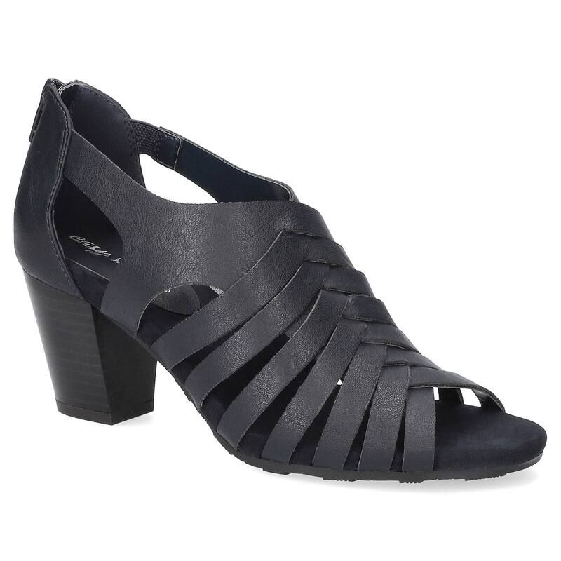 イージーストリート レディース シューズ サンダル ヒール Easy Street Vanni Womens Block Heel Sandals Navy ネイビー