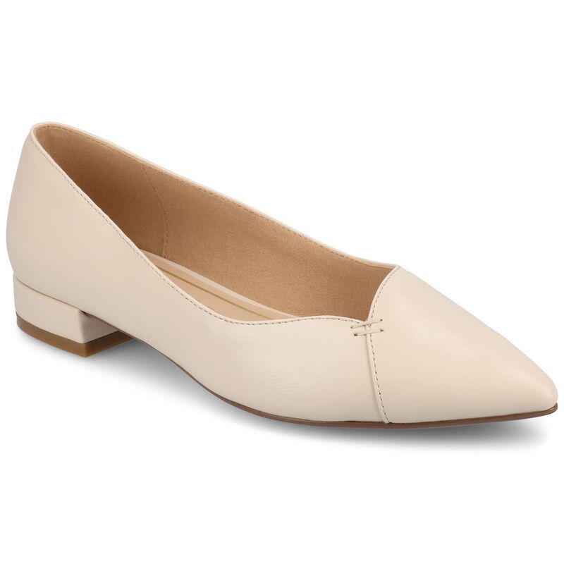 ジュルネ コレクション レディース シューズ サンダル ヒール Journee Collection Medium and Wide Width Carmin WomenslipOn Low Block Heel Dress Flats Bone