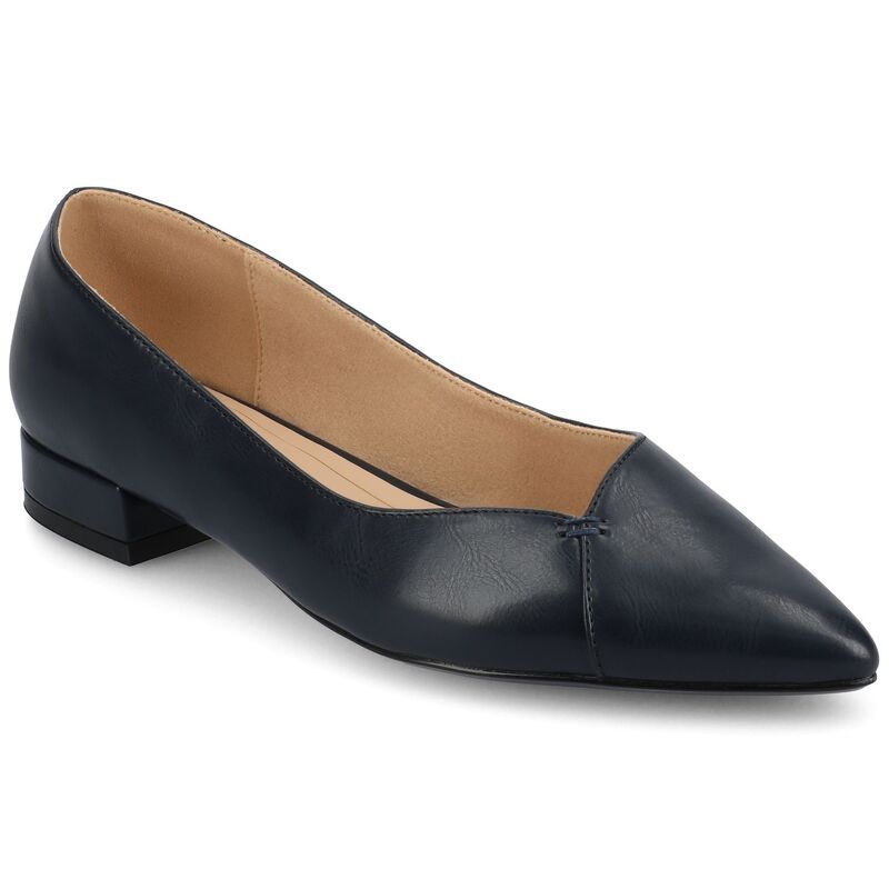 ジュルネ コレクション レディース シューズ サンダル ヒール Journee Collection Medium and Wide Width Carmin WomenslipOn Low Block Heel Dress Flats Navy ネイビー