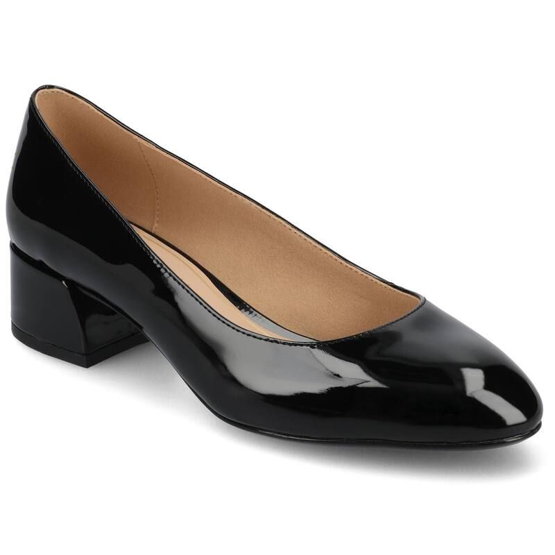 ジュルネ コレクション レディース シューズ パンプス ヒール Journee Collection Medium and Wide Width Saarii WomenslipOn Block Heel Pumps Black Patent ブラック
