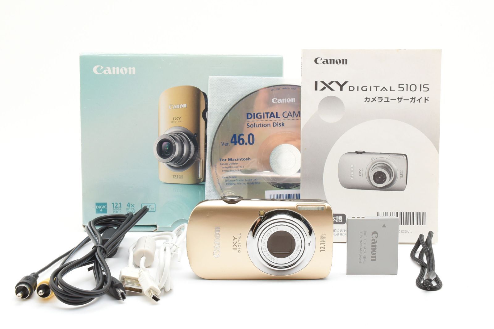 Canon キャノン IXY DIGITAL 510 IS ゴールド 元箱 /3186 動作OK 返金 