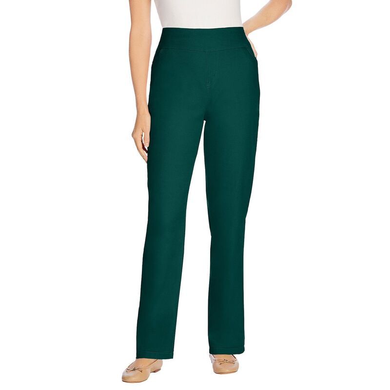 ウーマン ウィズイン レディース ボトムス デニムパンツ プラスサイズ トール Woman Within Womens Plusize Tall Flexfit Pullon Straightleg Jean Emerald Green グリーン