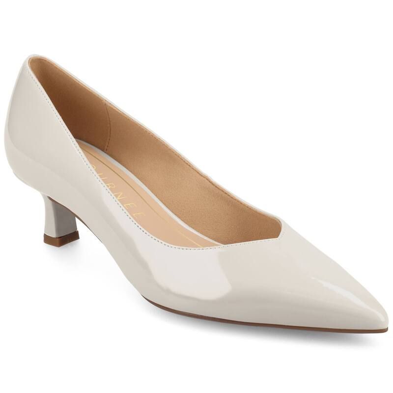 ジュルネ コレクション レディース シューズ パンプス ヒール Journee Collection Pammie Medium and Wide Width WomenslipOn Kitten Heel Pumps Bone Patent