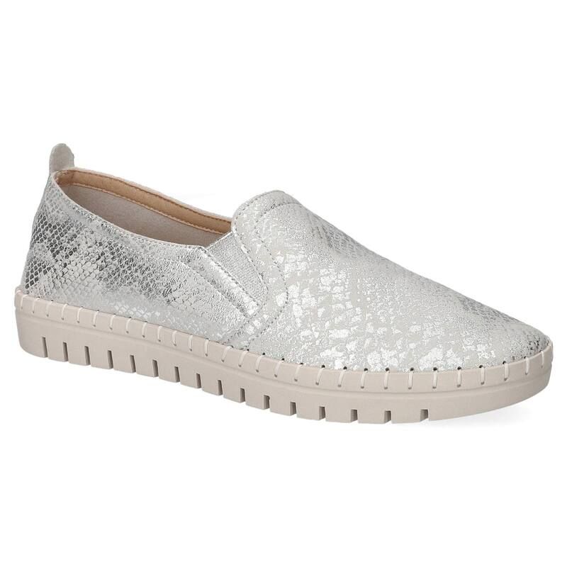 イージーストリート レディース シューズ サンダル スニーカー Easy Street Fresh WomenslipOn Sneakersilver Gray Snake グレー