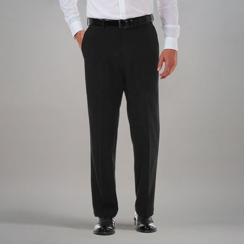ハガー メンズ ボトムス カジュアルパンツ Mens Haggar Cool 18 PRO ClassicFit WrinkleFree FlatFront Expandable Waist Pants Black ブラック