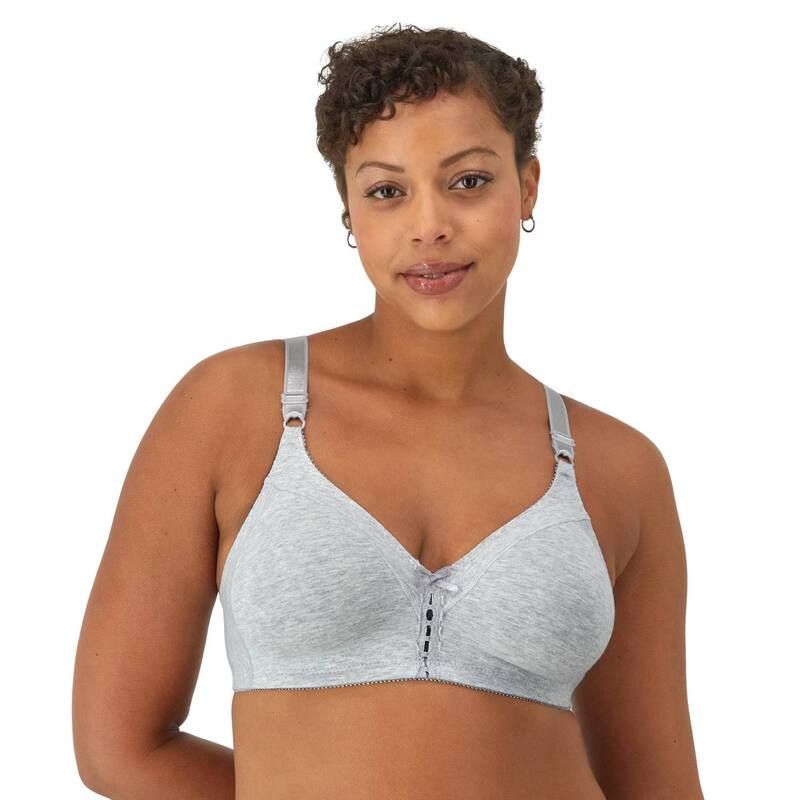バリ レディース アンダーウェア ブラジャー Bali Double Support FullFigure Wireless Bra 3036 Heather Grey グレー