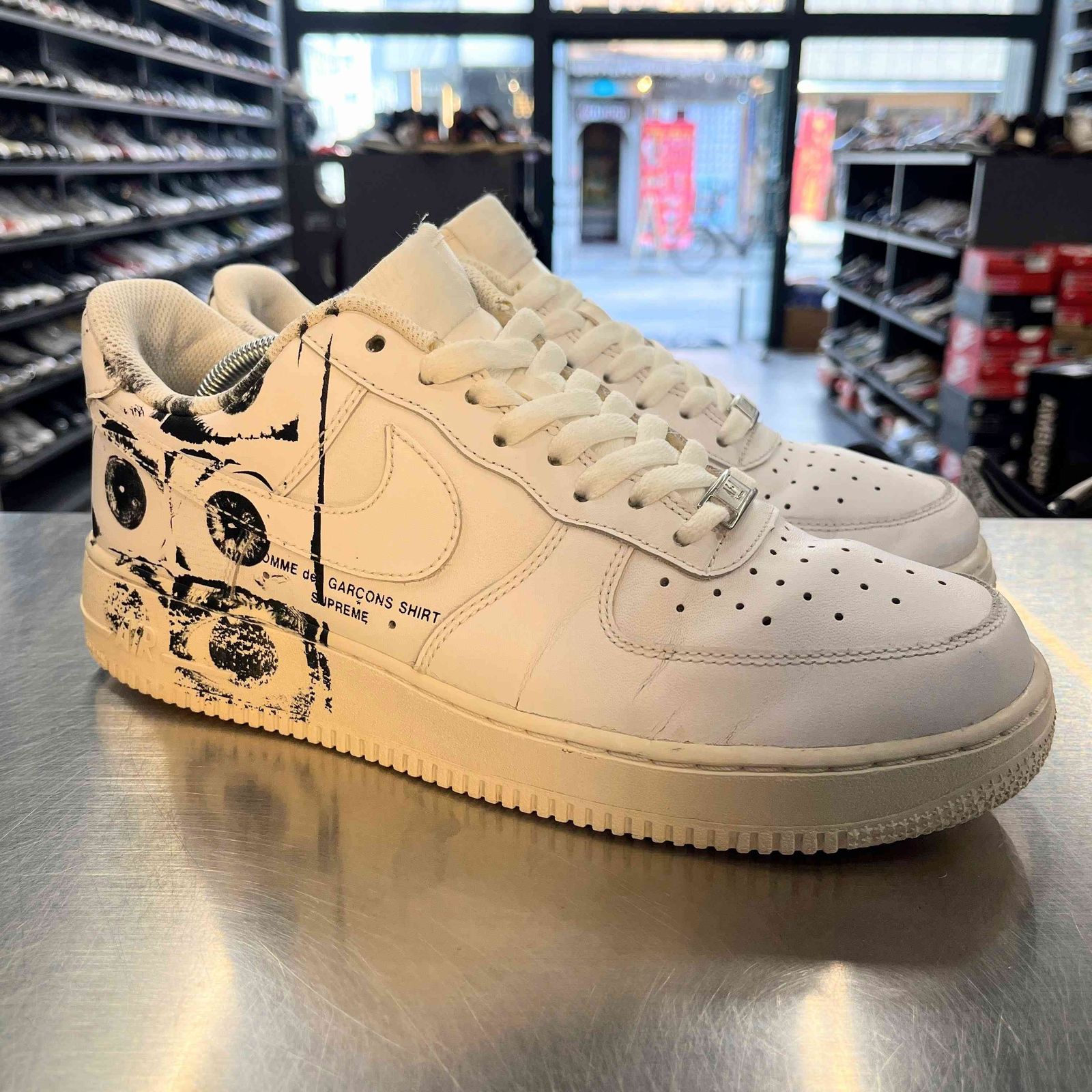 US9】 NIKE AIR FORCE 1 07 / SUPREME / CDG 923044-100 【中古】 箱有 