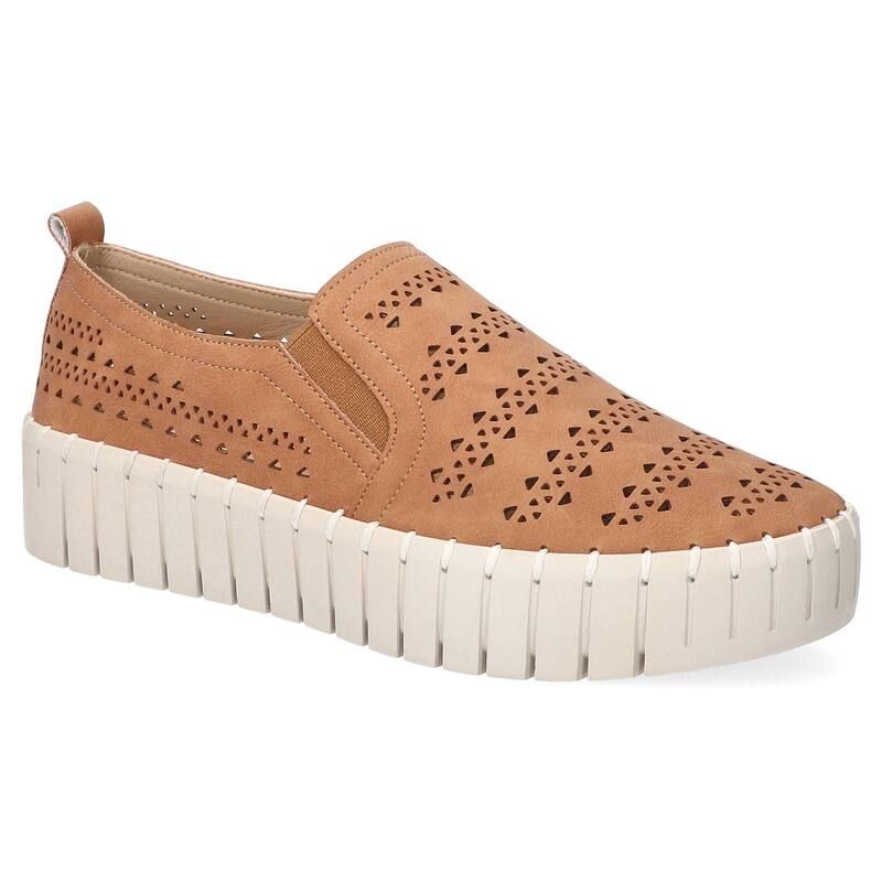 イージーストリート レディース シューズ サンダル プラットフォーム スニーカー Peppy by Easy Street Womens Platform Sneakers Tan タン