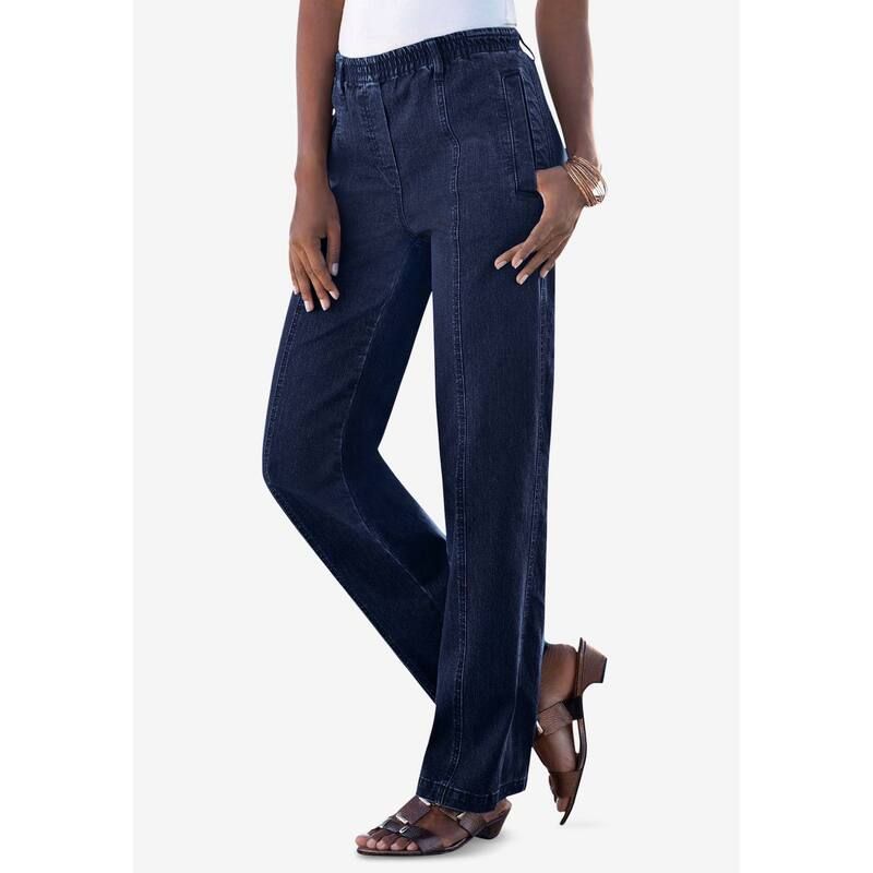 ロアマンズ レディース ボトムス デニムパンツ プラスサイズ コットン Roamans Womens Plusize Complete Cotton Seamed Jean Light Stonewash