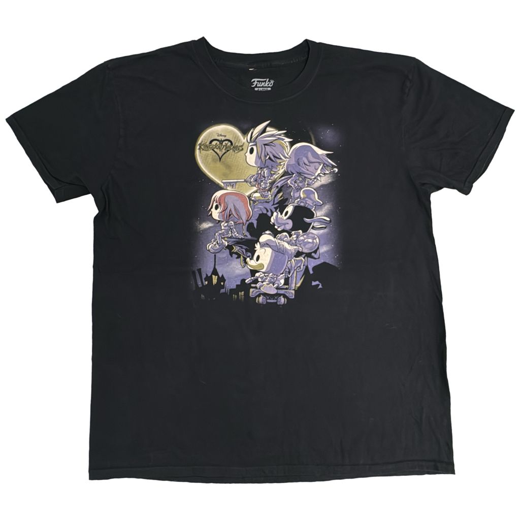 KINGDOM HEARTS キングダムハーツ 半袖Ｔシャツ ゲーム キャラクター ブラック(メンズ XL)中古 古着 Y1106