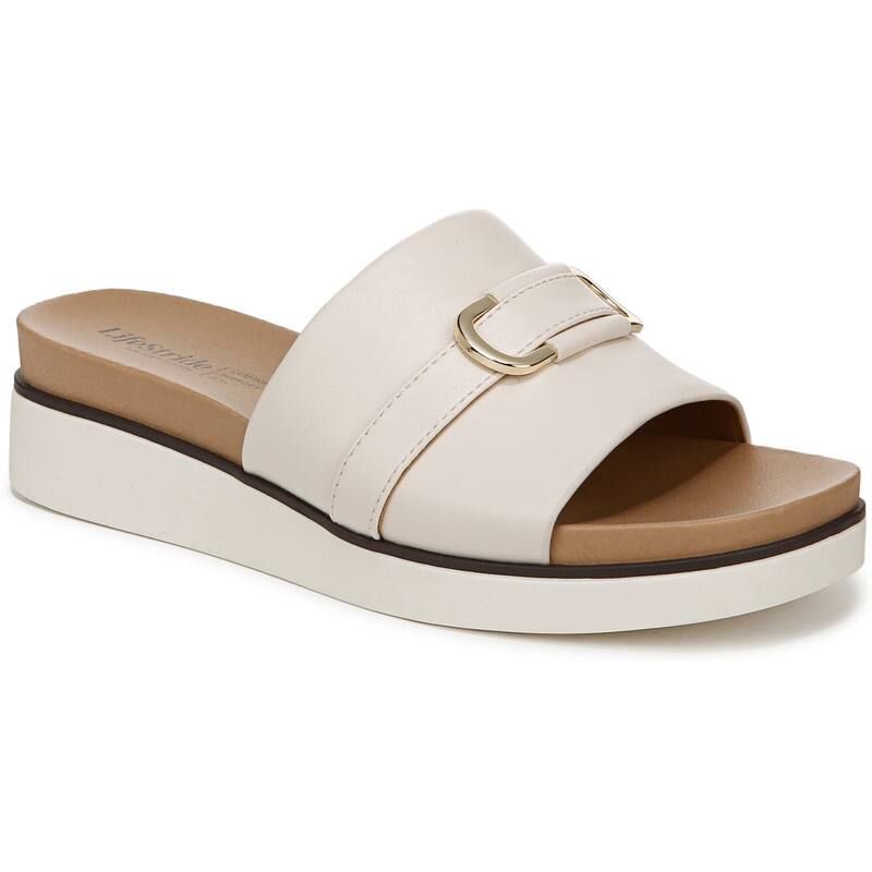 ライフストライド レディース シューズ サンダル LifeStride Genevieve Womenslide Sandals Creme Beige ベージュ