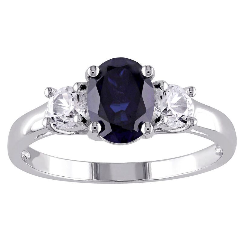 ステラ グレース レディース アクセサリー リング Stella Grace Sterling Silver LabCreated Blue White Sapphire 3Stone Ring Sterling ホワイト