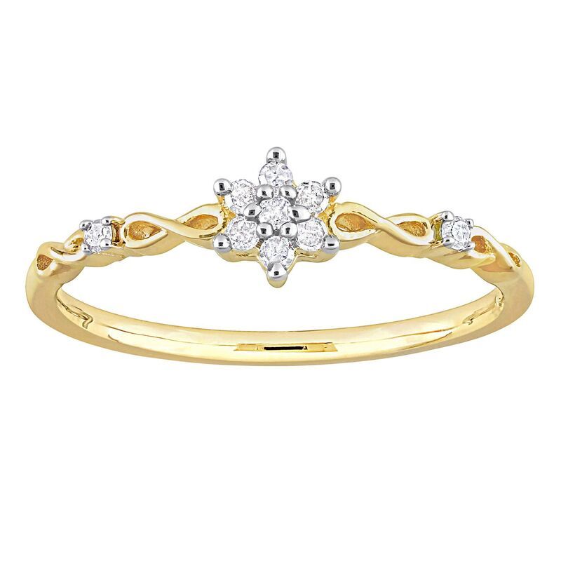 ステラ グレース レディース アクセサリー リング フラワー柄 フラワー Stella Grace 18k Gold Over Silver 110 CaratW Diamond Floral Promise Ringold Tone ゴールド