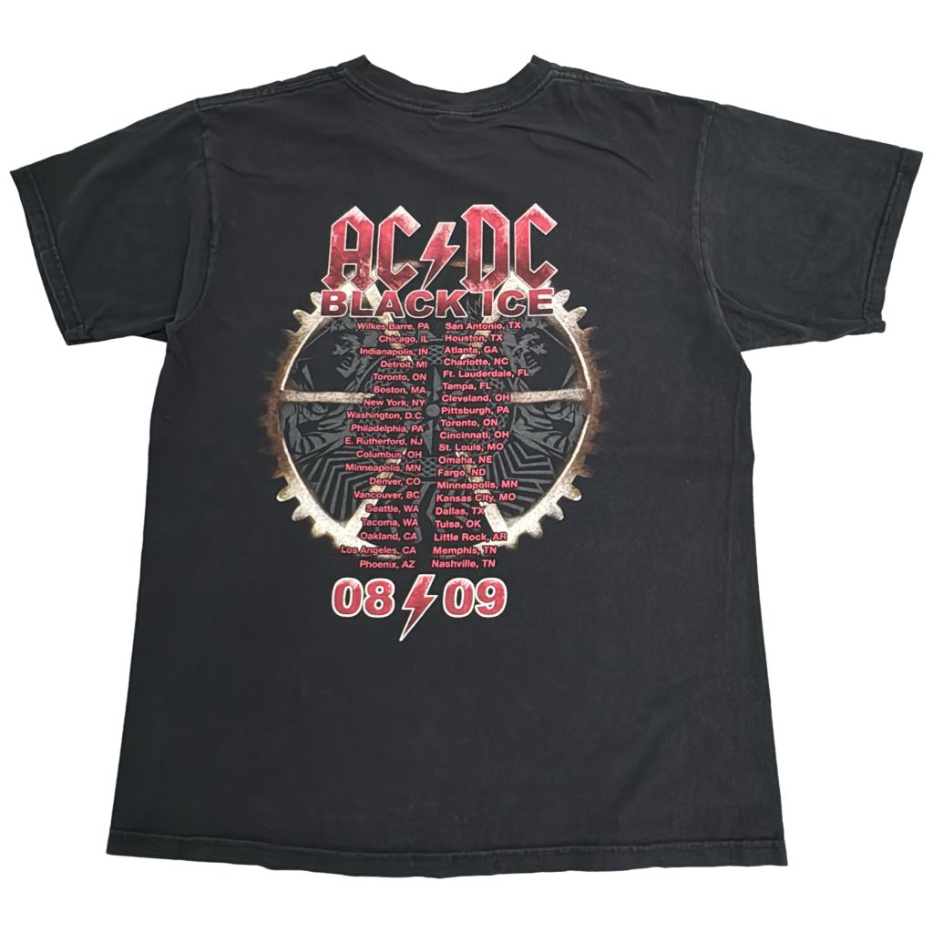 ACDC BLACK ICE TOUR Tシャツ M ブラック 00年代 ACDC エーシーディーシー BLACK ICE TOUR ツアーTシャツ