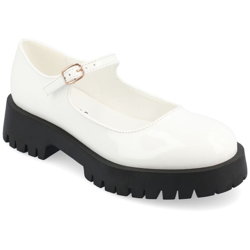 ジュルネ コレクション レディース シューズ サンダル Journee Collection Kamie Womens Mary Jane Shoes Patent White ホワイト
