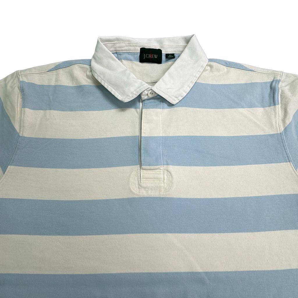 J.CREW ジェイクルー ボーダーラガーシャツ ライトブルー(メンズ XL 