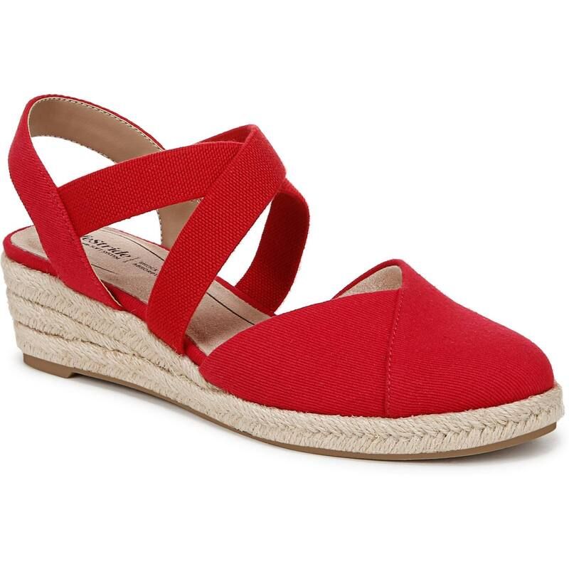 ライフストライド レディース シューズ サンダル LifeStride Kimball Womens Espadrille SlipOn Wedges Fired レッド