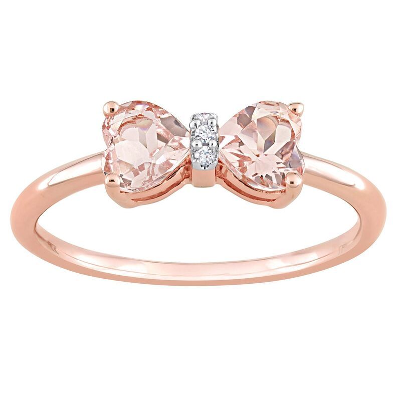 ステラ グレース レディース アクセサリー リング Stella Grace 10k Rose Gold Morganite Diamond Accent Bow Ring 10k Rsgold ゴールド