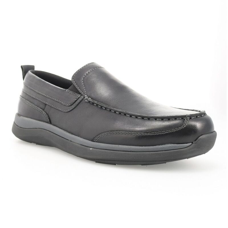 プロペット メンズ シューズ スリッポン・ローファー レザー Propet Preston Mens Leather Loafers Black ブラック
