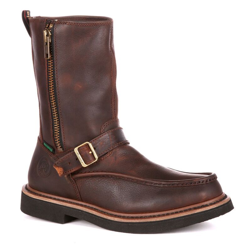 ジョージアブーツ メンズ シューズ ブーツ・レインブーツ Georgia BootsideZip Mens 10in Waterproof Wellington Work Boots Brown ブラウン
