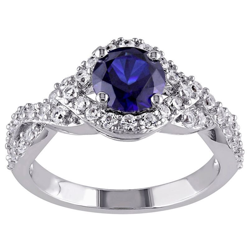 ステラ グレース レディース アクセサリー リング Stella Grace Sterling Silver LabCreated Blue White Sapphire Twist Ring Sterling ホワイト