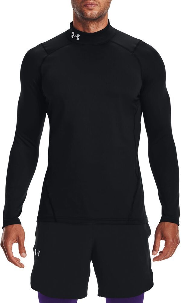 アンダーアーマー メンズ トップス シャツ Under Armour Mens ColdGearmour Fitted Mock BlackWhite ホワイト