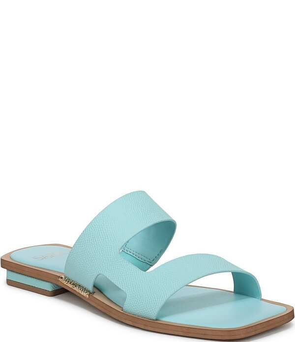 フランコサルト レディース シューズ パンプス サンダル レザー Sarto by Franco Sarto Emily Lizard Embossed Leather Square Toe Slide Sandals Blue ブルー