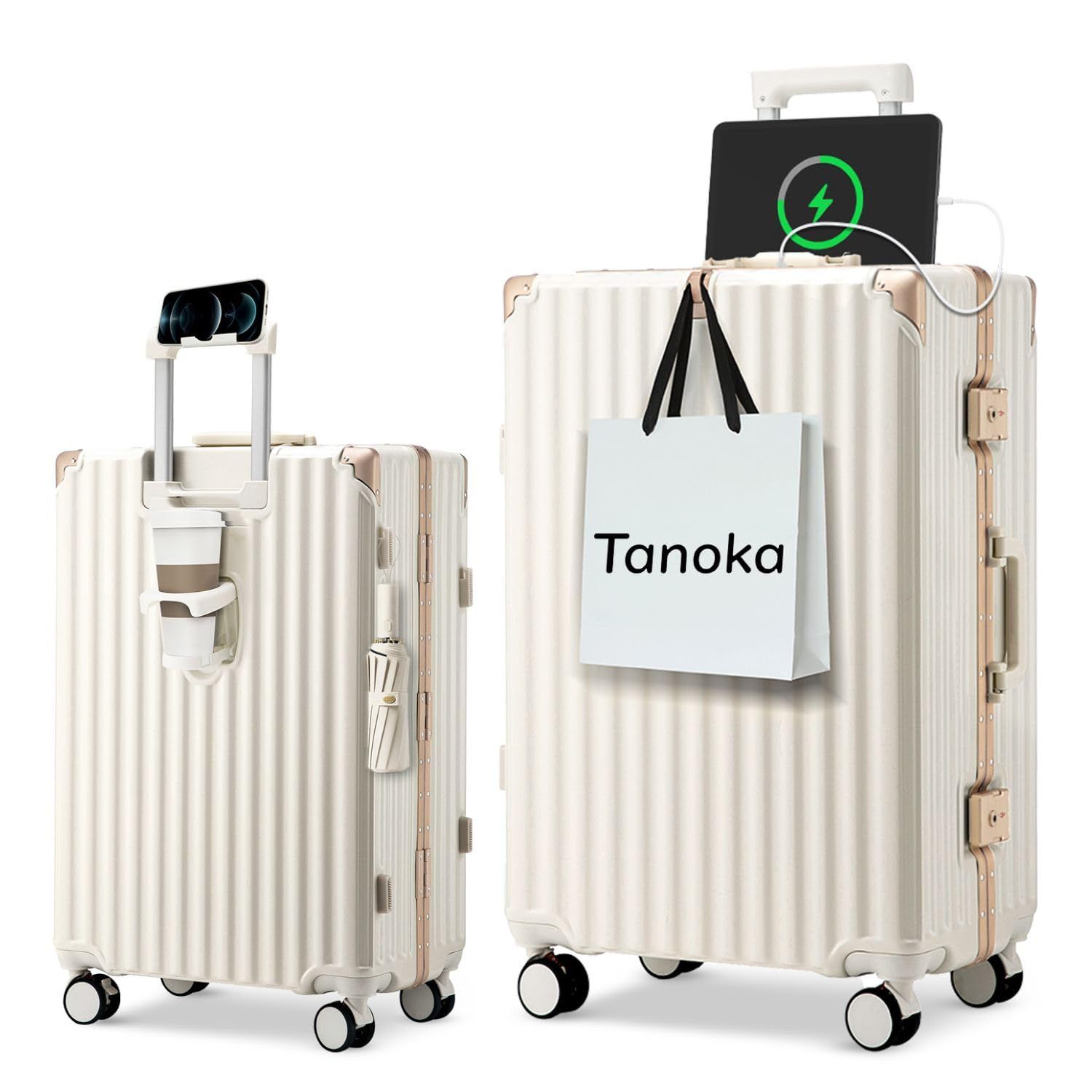 Tanoka] スーツケース キャリーケース 機内持ち込み アルミフレーム