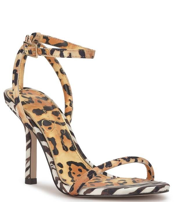 ジェシカシンプソン レディース シューズ ヒール プリント サンダル アンクル Jessica Simpson Baharia Leopard and Zebra Print Ankle Strap Sandals Natural アニマル