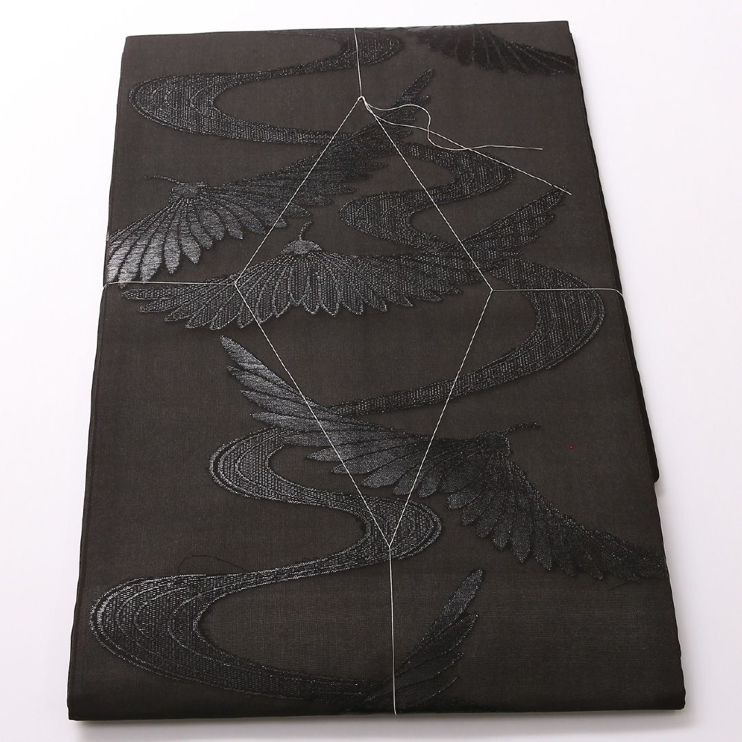 お買い得品！未使用品 九寸名古屋帯 （夏帯） Nランク 帯丈356cm 正絹