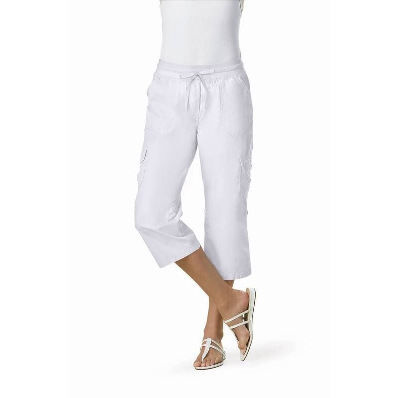 ウーマン ウィズイン レディース ボトムス カジュアルパンツ プラスサイズ プチ キャップ Woman Within Plusize Petite Convertiblength Cargo CapriBermuda White ホワイト