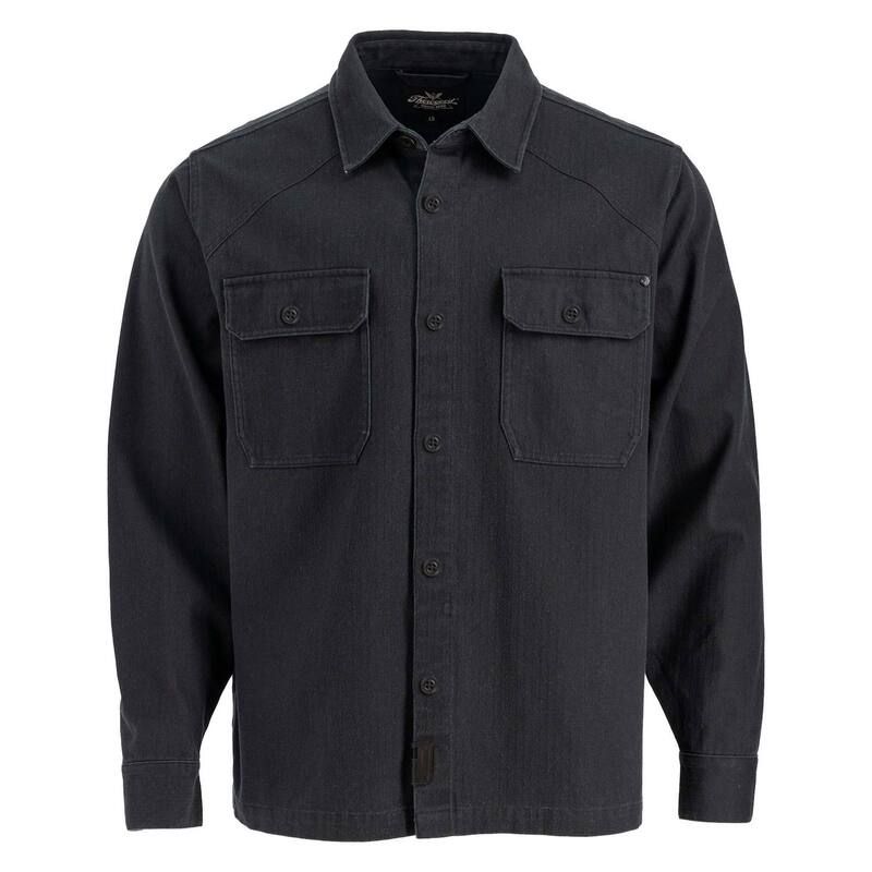 ソログッド レディース トップス Tシャツ Mens Thorogood Workwear Stone Washerringbone Button Overshirt Black ブラック