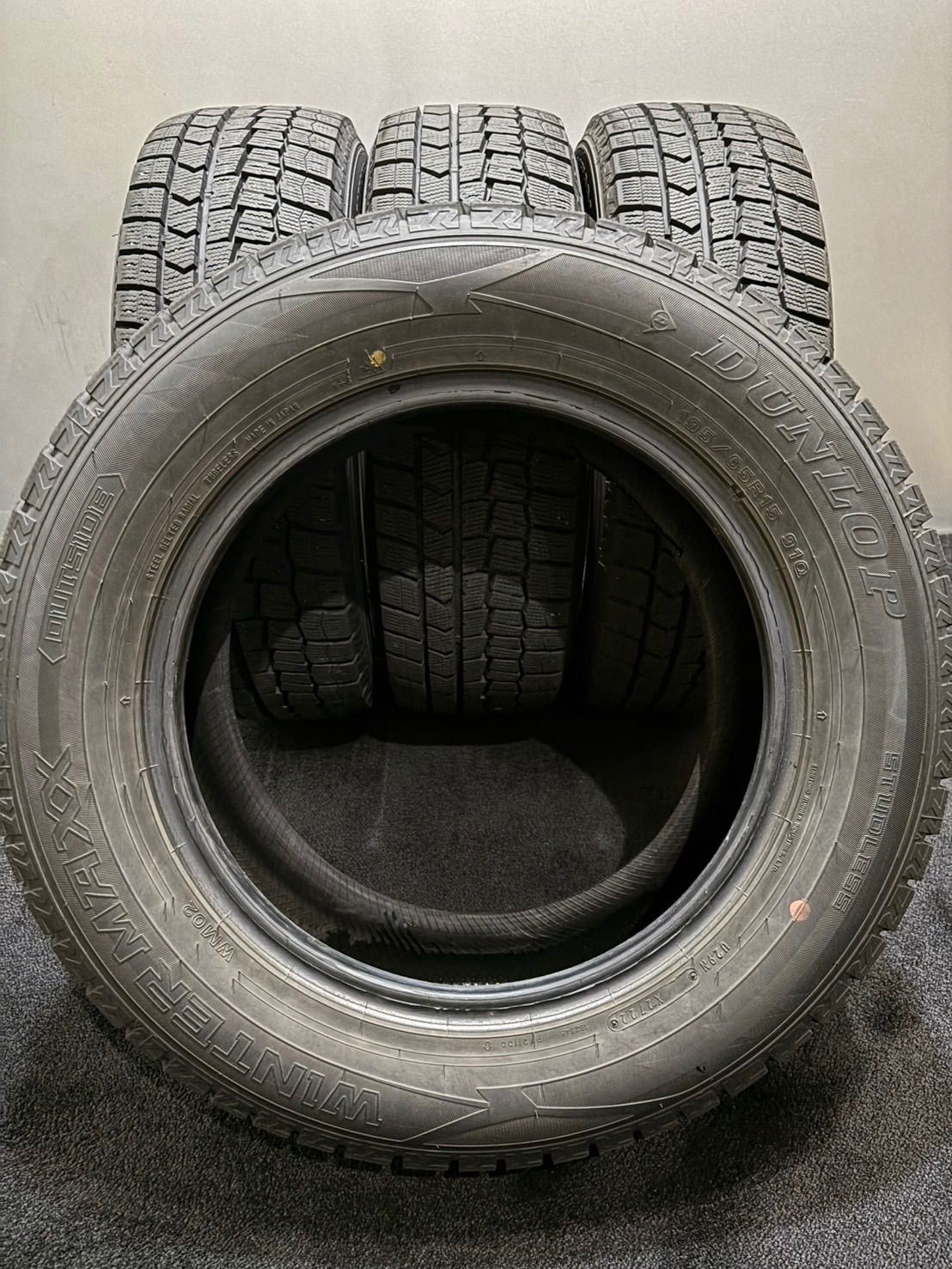 ☆195/65R15 DUNLOP/WINTER MAXX WM02 22年製 スタッドレス 4本
