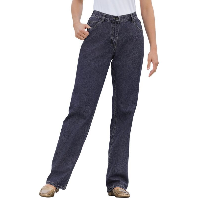 ウーマン ウィズイン レディース ボトムス デニムパンツ プラスサイズ コットン ジーンズ Woman Within Plusize Perfect AllCotton BackElastic Denim Jeans Indigo インディゴ