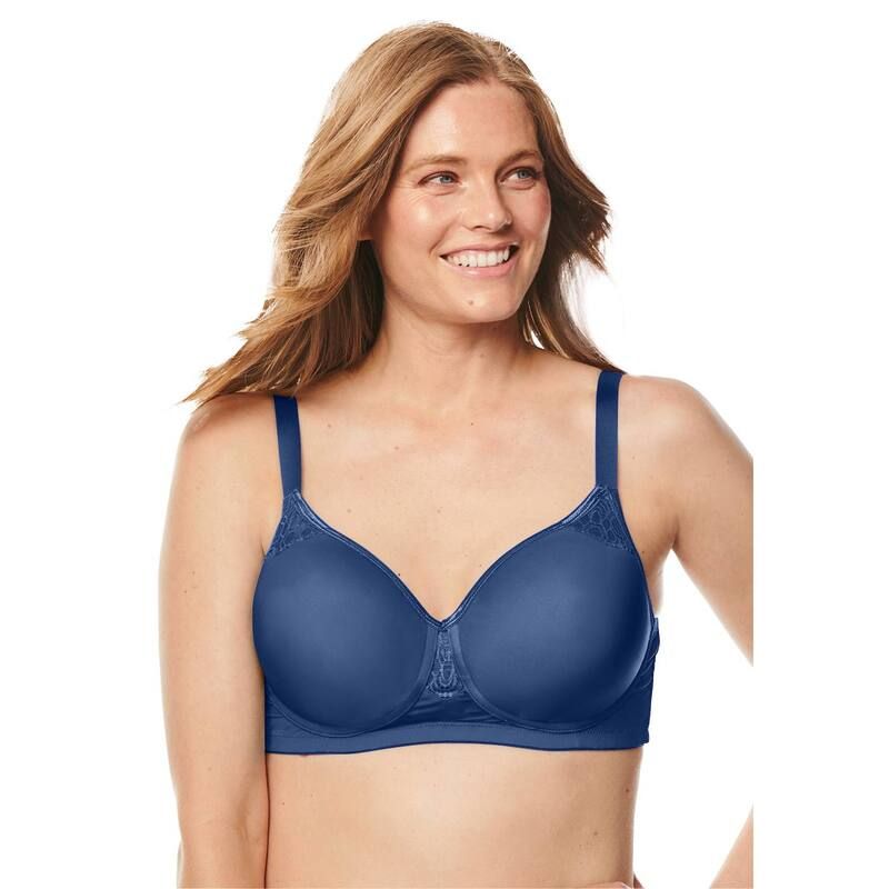 コンフォート チョイス レディース アンダーウェア ブラジャー プラスサイズ Tシャツ Comfort Choice Womens Plusize StayCool Wireless TShirt Bra Evening Blue ブルー
