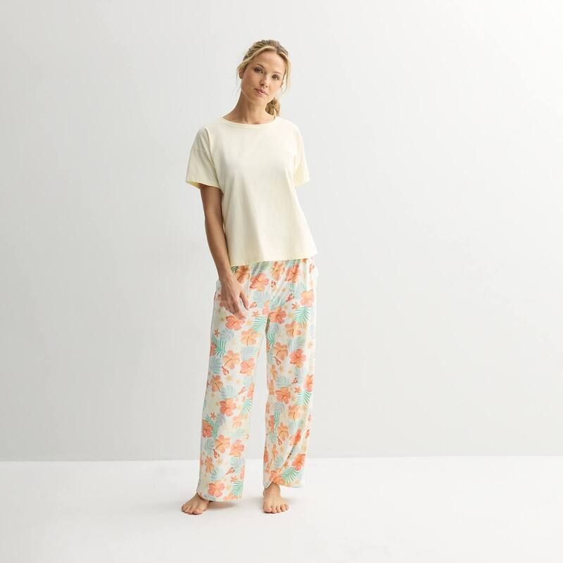 ソノマ レディース アンダーウェア ナイトウェア パンツ Womensonoma Goods For Life Moms Day Pajama Top Pajama Pantset Ivory Tropical Floral アイボリー