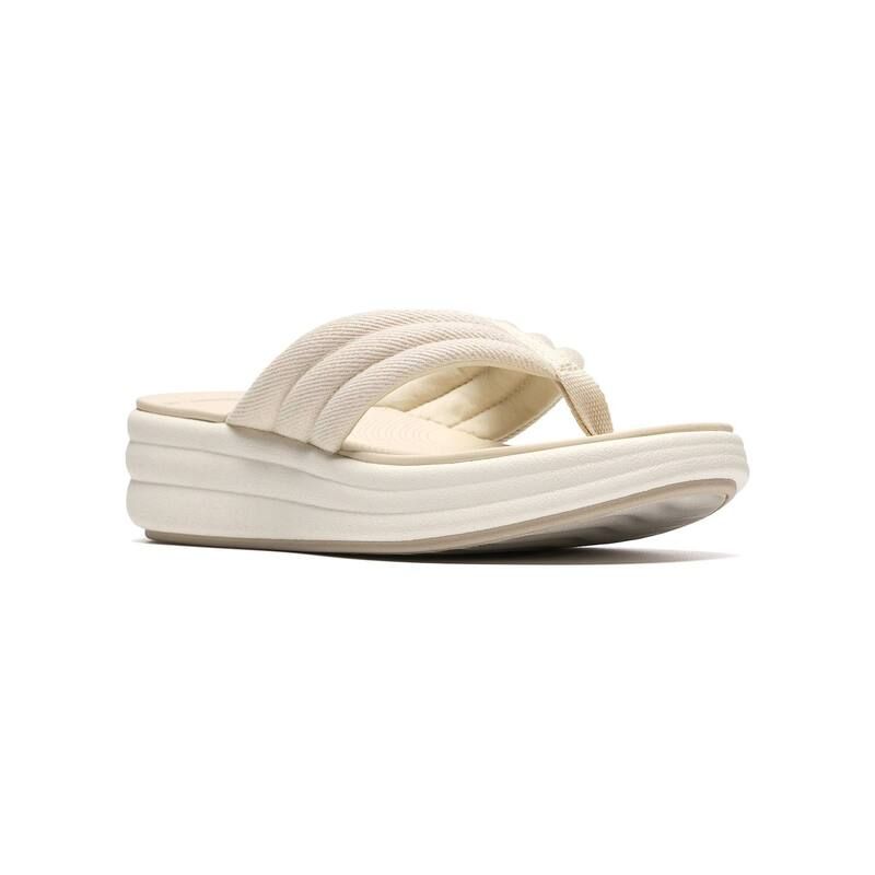 クラークス レディース シューズ サンダル Clarks Cloudsteppers Drift Carmen Womens Cushioned Sandals Cream Textile クリーム