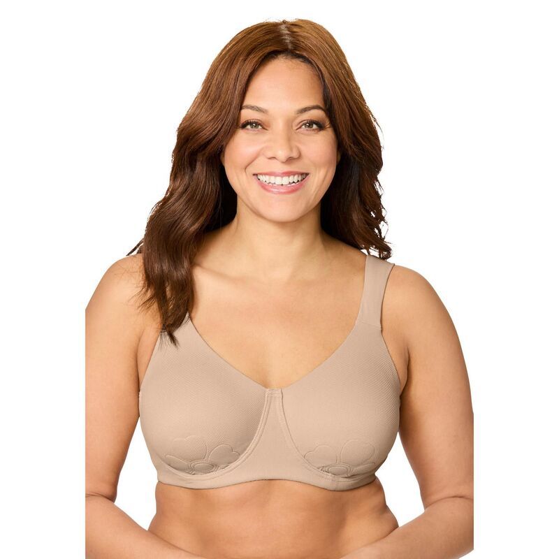 コンフォート チョイス レディース アンダーウェア ブラジャー プラスサイズ Comfort Choice Womens Plusize Petal Boost Underwire Bra Beige ベージュ